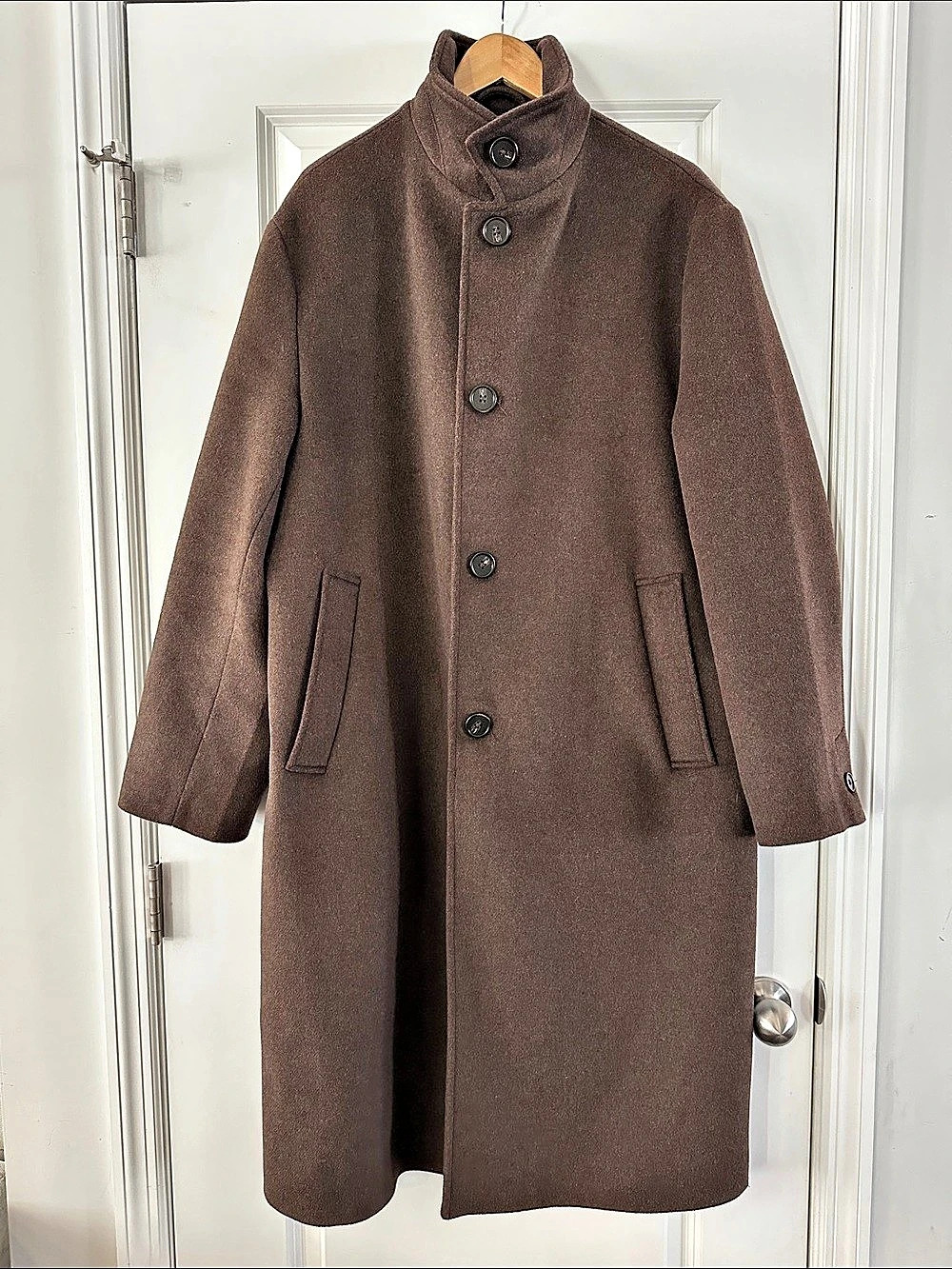 Zara Brown Wool-Blend Coat Size L - Like New